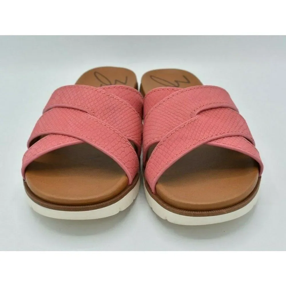 Zodiac Womens Size 8.5 M Naila Neon Pink LE Slip‎ On Sandals Shoes